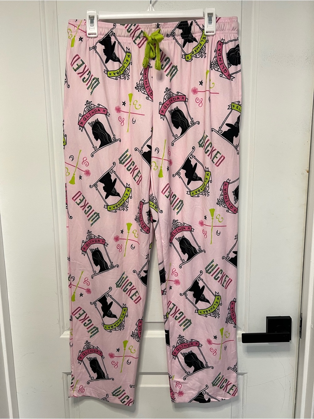 Pink Wicked Graphic Women's Pajama Pants with Lime Drawstring NWOT